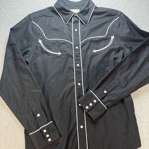 Tecovas Shirt Mens M Black Pearl Snap Western Long Sleeve Cowboy Coolmax